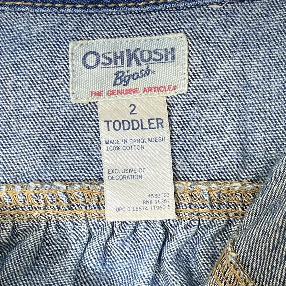 OshKosh B'gosh Toddler Western Bling Denim Vest Cow Print Jewel Trim Size 2T‎